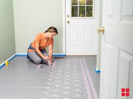 Floor Paint Stenciled Design Rust Oleum