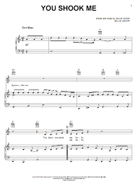 Led Zeppelin You Shook Me Sheet Music Download Pdf Score 16806