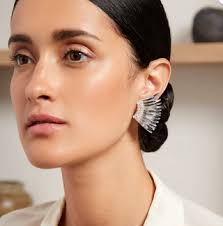 Madeline Earrings Silver Wing Earrings Silver Crystal Wing Earrings Vani  Trapani