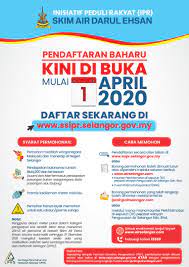 Sudahkah anda memohon skim air darul ehsan untuk mendapat bekalan air percuma di selangor? Air Selangor Pelanggan Yang Dihormati Pendaftaran Baharu Skim Air Darul Ehsan Kini Dibuka Mulai 1 April 2020 Kepada Para Pelanggan Yang Layak Dan Menetap Di Selangor Untuk Memohon Secara Dalam Talian