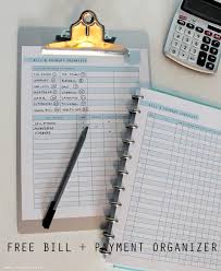 For example, you might keep it with your checkbook, in a life planner or a home organization binder. Free Printable Bill And Payment Organizer Clean Mama