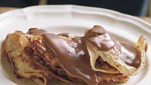 Walnut Rum Raisin Crepes With Whipped Cream Chocolate Sauce Recipe Crepes Food Recipes Raisin