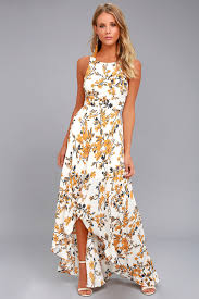 Ali Jay Bohemian Rhapsody Cream Floral Print Maxi Dress