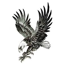 Black And White Eagle Tattoo Designs Attractive Black Ink Flying Eagle Tattoo Design Eagle Tattoo Eagle Tattoos Temp Tattoo