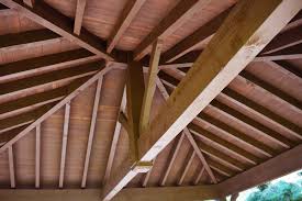 If the wall plates are all square/of equal lengths then the hipped rafters would form a pyramid shape like the picture above (normally a roof is rectangle and there are more yellow common rafters). 22 X24 Hip Roof Pavilion W Integrated Self Contained Power Western Timber Frame