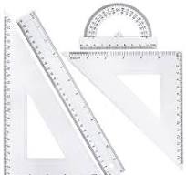 Amazon.com : 4pcs Math Geometry Tool Set, Including 1pcs Clear Plastic  Straight Ruler, 1pcs Protractor and 2pcs Triangle Rulers Drawing Drafting  Tool ...