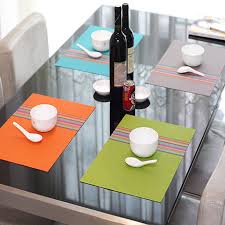Black leatherlook dining room table pad. 4pcs New Pvc Anti Hot Placemats Dining Table Mats Western Pad Tableware Placemats For Table Home Decoration Tableware China Tableware Kitchenwaremat Safety Aliexpress
