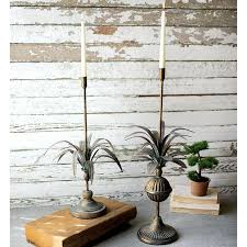 Pair 10 candle holders leaf acorn metal rustic taper candle holder. Set Of Two Antique Brass Metal Leaves Taper Candle Holders Iron Home Concepts