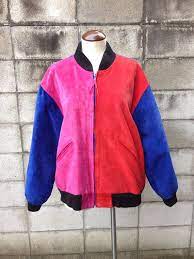 Colorblock Leather Coat Vintage 1990s Jacket Suede Mixed Blues Etsy Leather Coat Jackets Vintage Suede