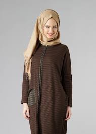 T 3148 Modabu Fermuarli Yarasa Kol Tunik Taba Trend Tesettur Giyim Moda Stilleri Trendler