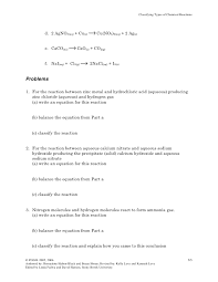Of chemical reactions worksheet answer key, classifying chemical reactions worksheet and chemical reaction types worksheet. Classifying Types Of Chemical Reactions Original