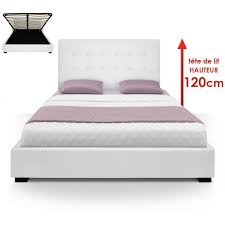 Avec maison et style vous avez l´assurance de trouver le meubles qui correspond à votre style : Lit Coffre Avec Tete De Lit Capitonnee Blanc 160x200 Cm 3 Suisses