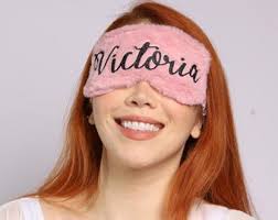 Mascherina per dormire personalizzata a forma di unicorno: soffice  bomboniera per pigiama party per bambini