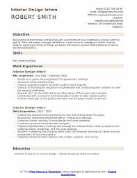 With this cv example for internship you will be able to make a good impression on hiring managers. Interior Design Intern Resume Samples Qwikresume