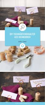 Diy Tischkartchenhalter Aus Weinkorken In 2020 Weinkorken Diy Tischplatte Korken