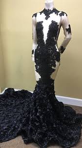 Black Lace Long Sleeve Mermaid Prom Dress With Flowers Bottom From 27dress Com Cheap Prom Dresses Long Sheer Prom Dress Cheap Long Dresses