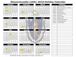 Massachusetts Usa 2018 2019 Holiday Calendar Dowload Holiday Calendar Massachusetts Usa Calendar Word