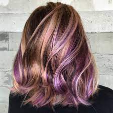 40 Versatile Ideas Of Purple Highlights For Blonde Brown And Red Hair Hair Styles Hair Colour Design Hair Highlights
