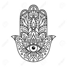 Vector Illustration Black And White Hamsa Hand Art Hamsa Tattoo Design Hamsa Drawing