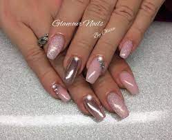 Faux ongles en gel : Onglemod Pose Integrale Au Gel De Camouflage Fibrique Rose Poudre Magique Uniquement Saupoudree Effet Chrome Strass Gloss Soupless Nails Beauty Poses