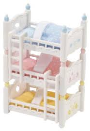 sylvanian families 2919 poupees et accessoires lits superposes a 3 couchettes bebes sy couchette bebe lits superposes a trois couchages lit confortable