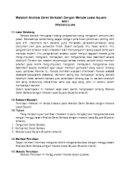 Dengan dua parameter adalah metode kuadrat terkecil (least square method) dan metode kemungkinan maksimum (maximum likelihood method). Doc Makalah Analisis Deret Berkalah Dengan Metode Least Aquare Aldi Fauzy Academia Edu