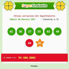 I risultati e le statistiche del gioco del lotto sono sempre aggiornate all'ultima estrazione estratta. Estrazioni Lotto Superenalotto E 10elotto Di Sabato 30 Gennaio 2021 Numeri Vincenti