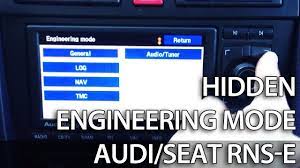 How To Unlock Secret Engineering Mode Menu In Rnse Audi A3 A4 A6 R8 Tt Seat Exeo Gallardo Audi A3 Audi Menu Engineering