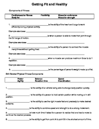 Fitness is your body's ability to function properly during activity and leisure times, being able to protect the body from diseases caused due to leading a sedentary life, and to be able to meet the physical and functional. 32 5 Components Of Fitness Worksheet Worksheet Resource Plans