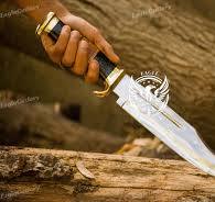 Crocodile Hunter Dundee Bowie Knife fait main, lame tranchante polie en  acier inoxydable, couteau personnalisé pour cadeau, cadeau de garçons ...