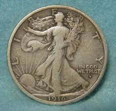1916 D Walking Liberty Silver Half Dollar Fine Us Coin 3307 Valuable Coins Rare Coins Worth Money Coins