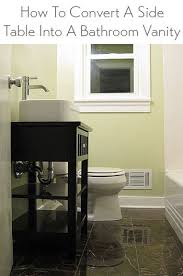 How To Turn A Side Table Into A Bathroom Vanity Young House Love Diy Bathroom Vanity Stylish Bathroom Bathroom Vanity