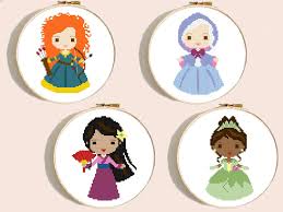 But the pattern can be all stitches are full stitches. Set 4 Disney Princess Easy Modern Cross Stitch Pattern Counted Cross Stitch Chart Disney Baby Cross Stitch Disney Cross Stitch Patterns Nursery Cross Stitch