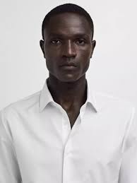 MANGO Emeritol Cotton Slim Fit Shirt in White