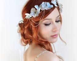 Corona de plata, tocado de boda, corona floral gris, corona de pelo, tocado  art nouveau, accesorios para el cabello de novia