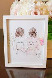 Bride Maid Of Honor Watercolor Gift Sister Wedding Gift Wedding Gifts For Bridesmaids Bridesmaid Presents