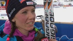 10km dames: la jeune suissesse Selina Gasparin au micro de John Nicolet