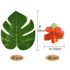 Maybe you would like to learn more about one of these? Kuuqa 88 Pcs 20cm 8 Tropical Palm Leaves And Silk Hibiscus Flowers Party Decor Artificial Plant Leaves Flowers Hawaiian Luau Party Jungle Beach Theme Bbq Birthday Party Decorations Supplies Artificial Dried Flora