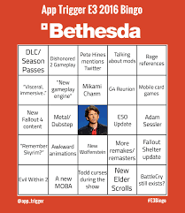 Though if it gets delayed and pushed aside, my bingo is screwed xd. Our Official Bethesda E3 2016 Bingo Card