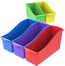 Amazon Com Storex Large Book Bins 14 3 X 5 3 X 7 1 Inches Assorted Colors 30 Pack Office Products In 2020 Book Bins Bins Storage