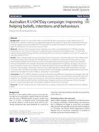 The.gov means it's official.federal government websites often end in.gov or.mil. Pdf Australian R U Ok Day Campaign Improving Helping Beliefs Intentions And Behaviours