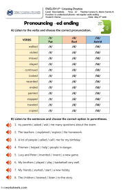 Pronunciation Interactive And Downloadable Worksheet You Can Do The Exercises Online Or Download The Worksheet As Pdf Regular Verbs Verb Worksheets Ed Endings