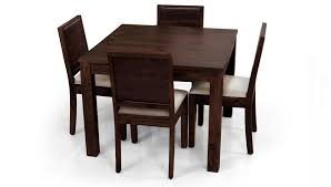 Casual Wooden Design Of Square Dining Room Table With Its 4 Chairs Kitchen Table Settings Square Dining Tables Small Dining Room Table