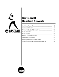 Division III Baseball Records