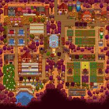 The classic starter farm that's been there from the beginning. My Endgame Four Corners Farm Year 13 Imgur Stardew Valley Farms Stardew Valley Stardew Valley Layout