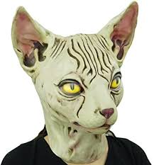 6 items in this article 2 items on sale! Amazon Com Gotobetterlife Hairless Cat Latex Mask Funny Animal Hood Halloween Costume Party Decorations Yellow Large Clothing
