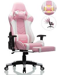 Advertisement Ohaho Ergonomic Gaming Chair High Back Racing Office Chair With Footrest Pink Leather Recliner Rocker Recliners Gaming Chair