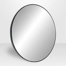 Mdf is an engineered wood that lends exceptional strength and ensures the product's structural integrity over time. The Tangerine Mirror Company Lily 31 5 Inch Round Metal Mirror In Satin Black The Home Depot Canada