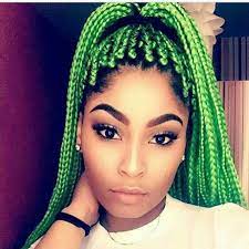 Neon Green Braids African Braids Hairstyles Hair Styles Box Braids Styling