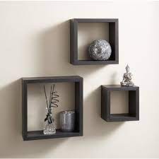 lokken 3 cube shelves floating living room media storage wall unit